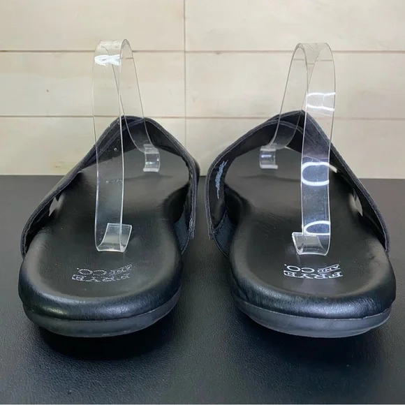 Frye Co Rocco Slides Men's Size 13 Shoes Black Faux Leather Cross Strap Sandals - Picture 6 of 11